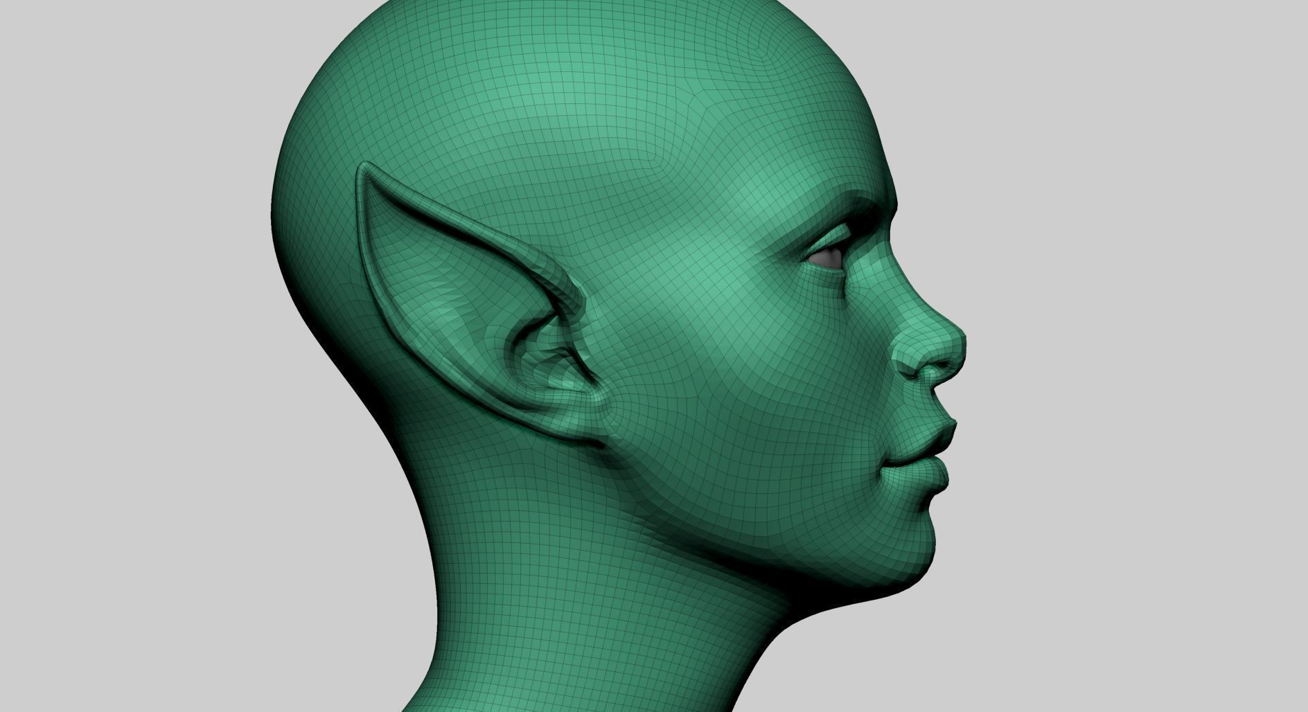 Stylized Female Head Basemesh 3D model_11
