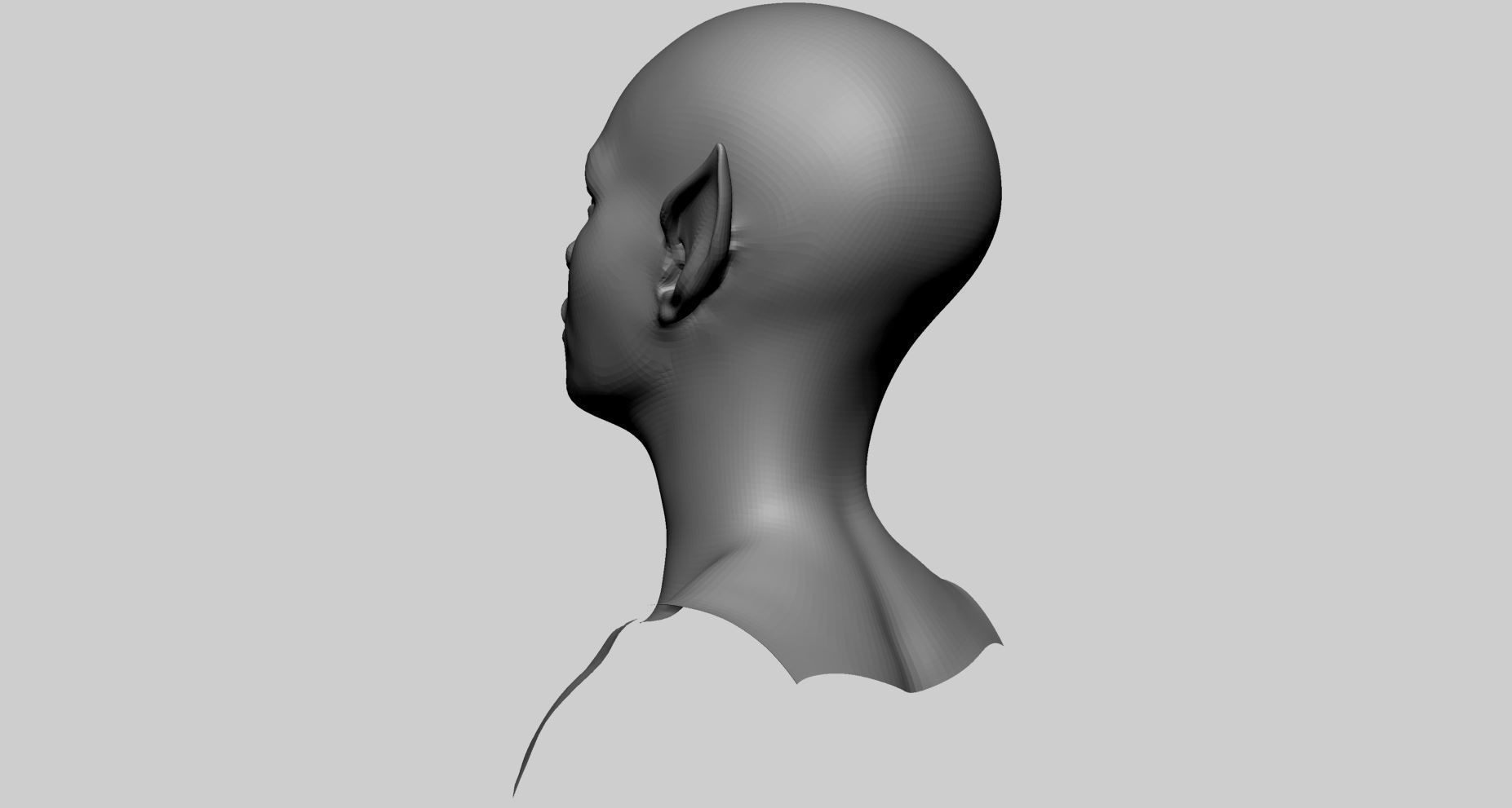 Stylized Female Head Basemesh 3D model_6