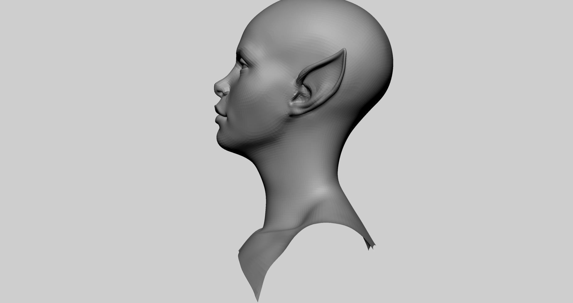 Stylized Female Head Basemesh 3D model_7
