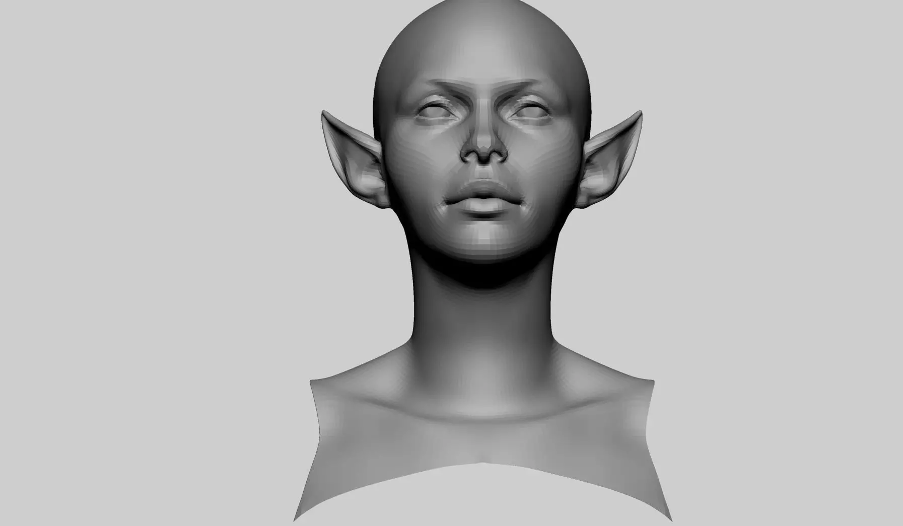Stylized Female Head Basemesh 3D model_0
