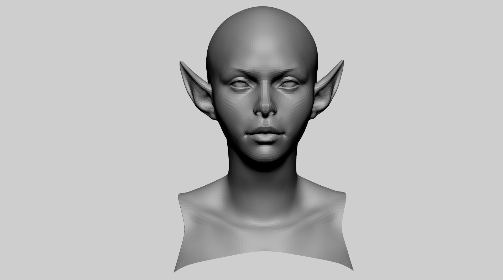 Stylized Female Head Basemesh 3D model_8
