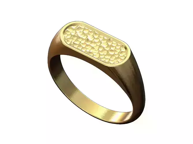 Oblong signet with hammered textured top US sizes6to9