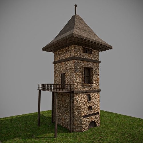 medieval castle asset Free low-poly 3D model