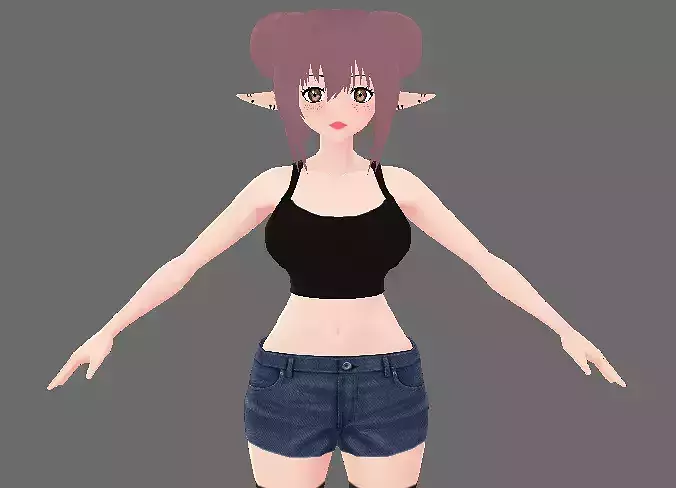 Anime Style  3D Female avatar character for vrchat  