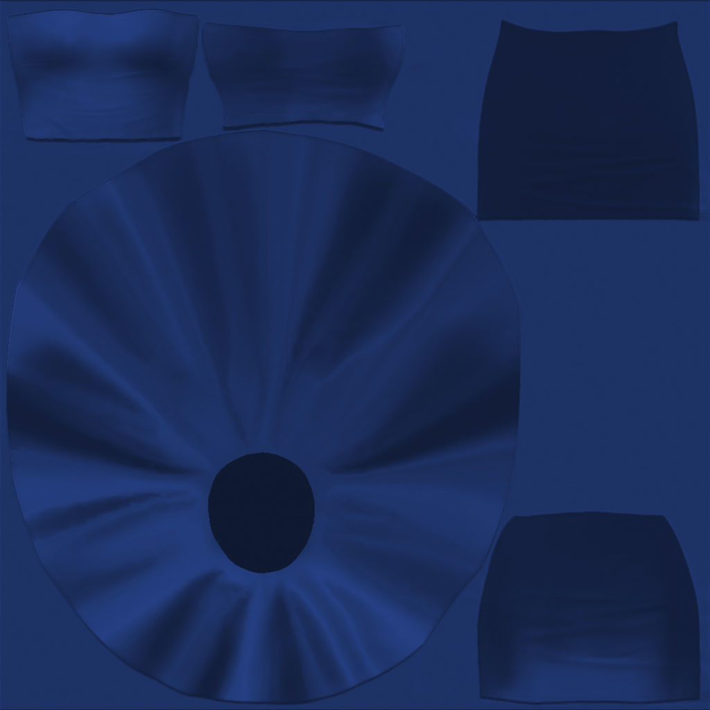 Strapless Dress With Flouncing Outer Skirt Low-poly 3D model_6