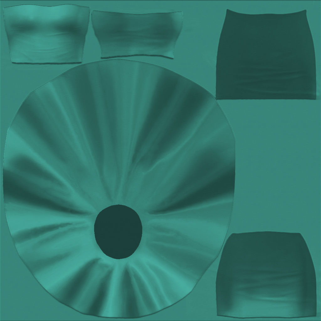 Strapless Dress With Flouncing Outer Skirt Low-poly 3D model_7