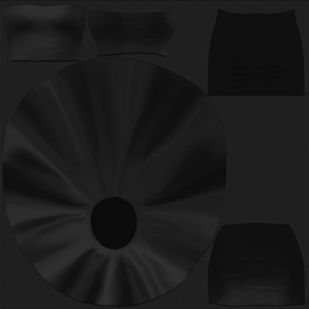 Strapless Dress With Flouncing Outer Skirt Low-poly 3D model_5