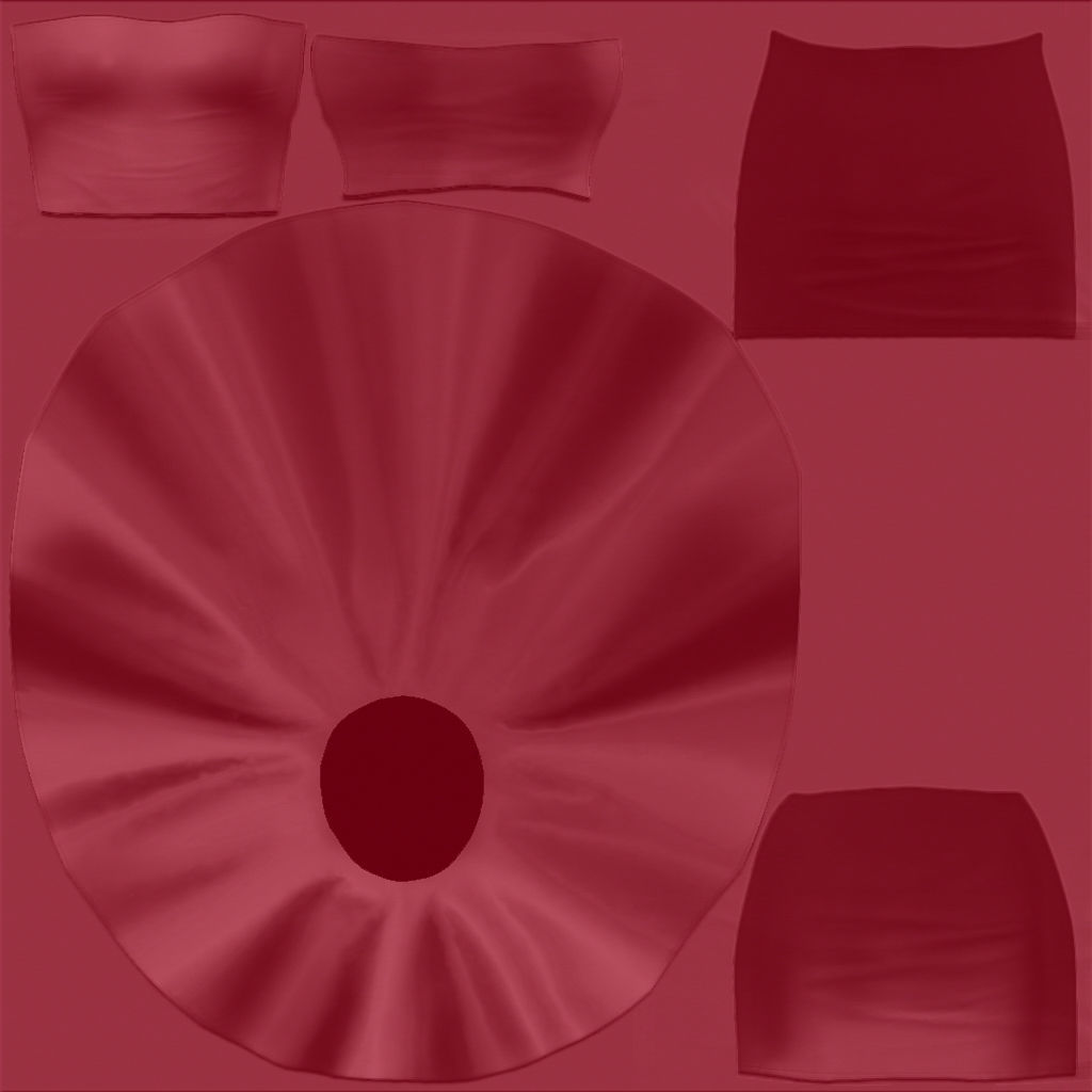 Strapless Dress With Flouncing Outer Skirt Low-poly 3D model_8