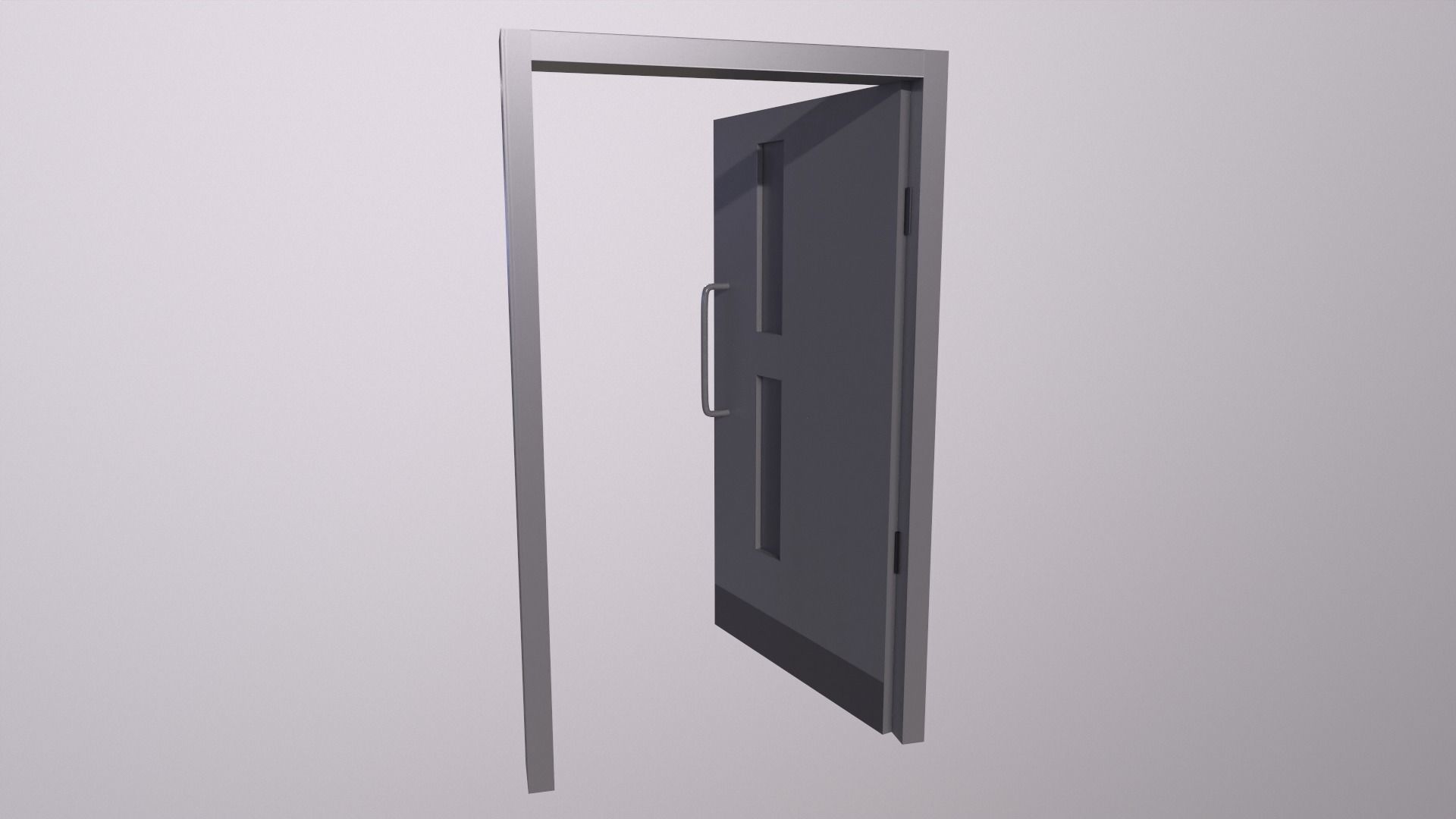 Door Game Ready Low Poly 3D Model metal Low-poly 3D model_2