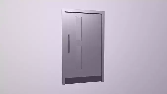 Door Game Ready Low Poly 3D Model metal Low-poly 3D model