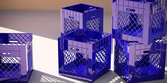 Plastic Crate Low-poly 3D model