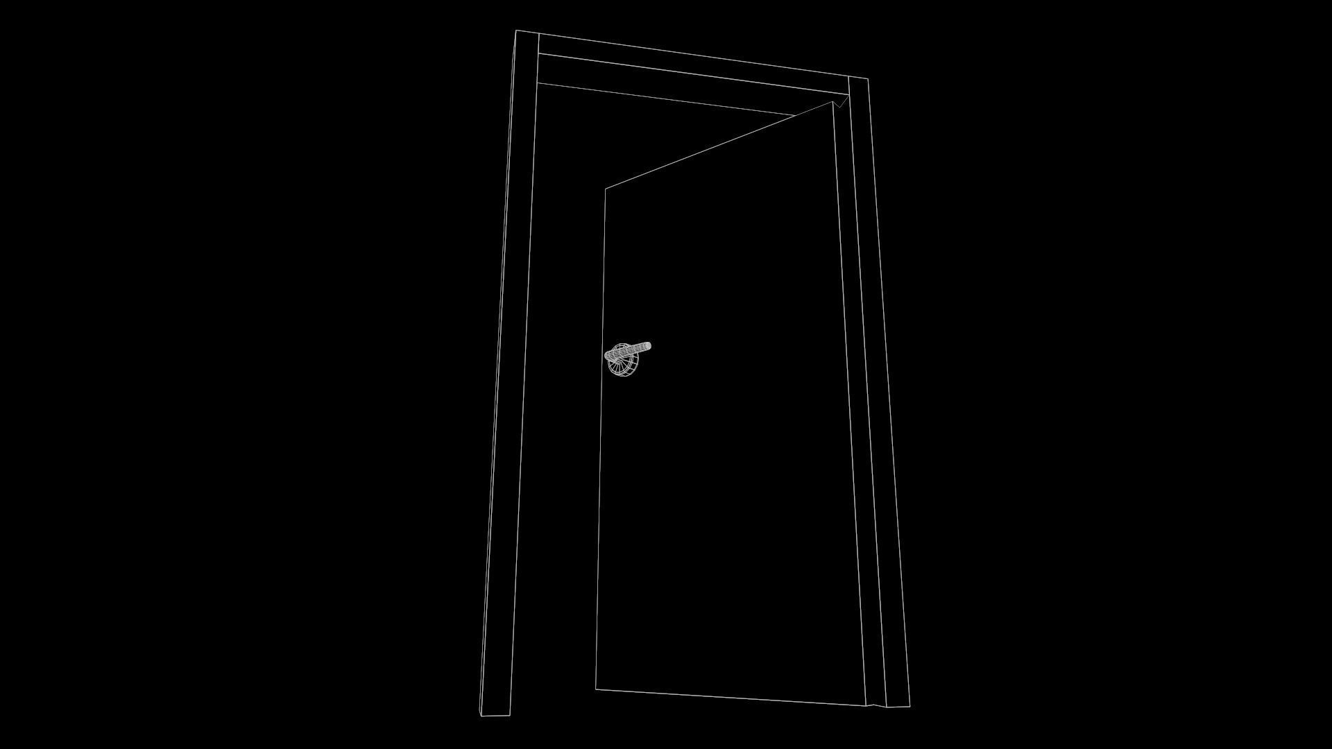 Door Game Ready Low Poly 3D Model Low-poly 3D model_3