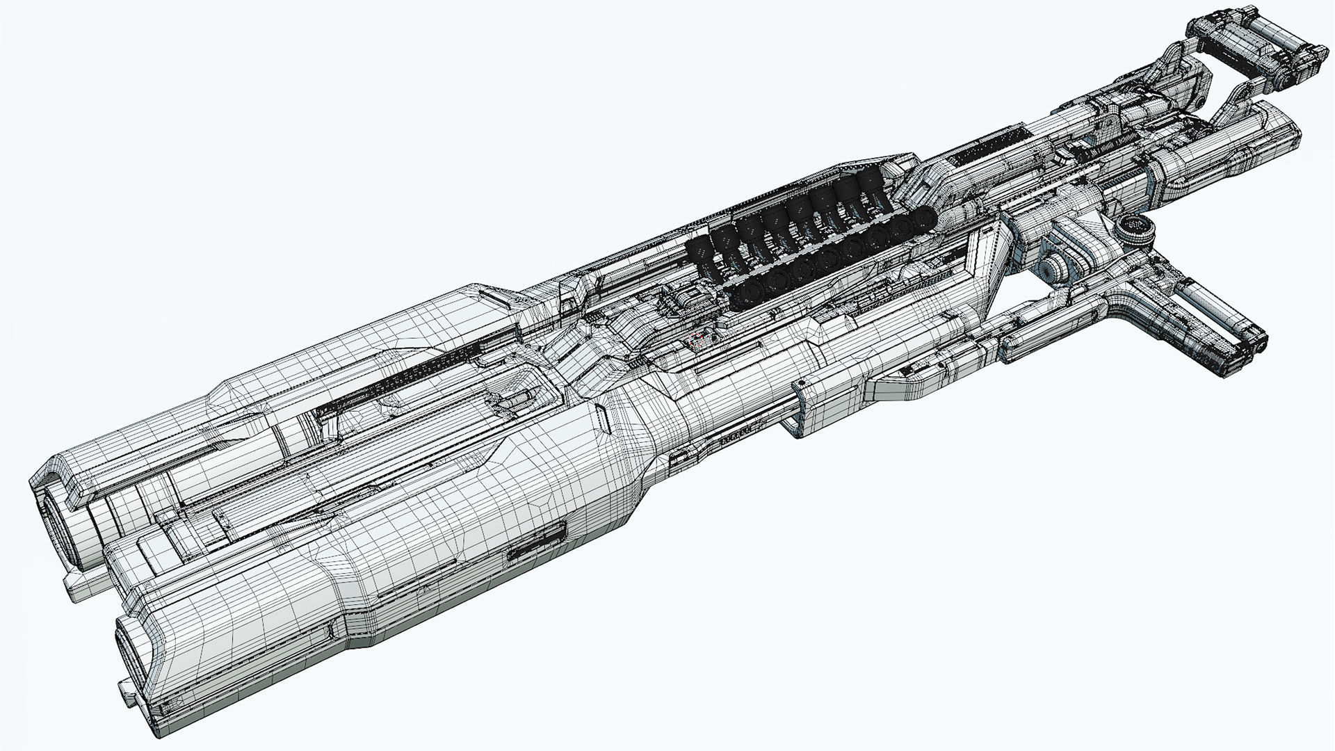 Sci-Fi Heavy Weapon 3D model_6