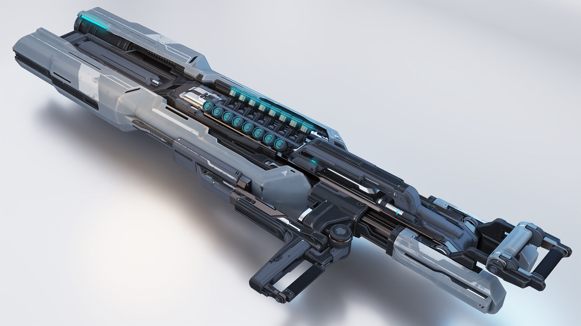 Sci-Fi Heavy Weapon 3D model_1