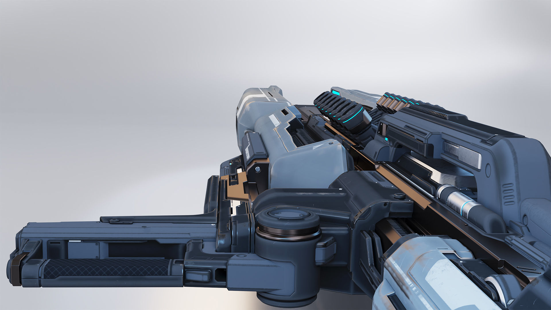 Sci-Fi Heavy Weapon 3D model_4
