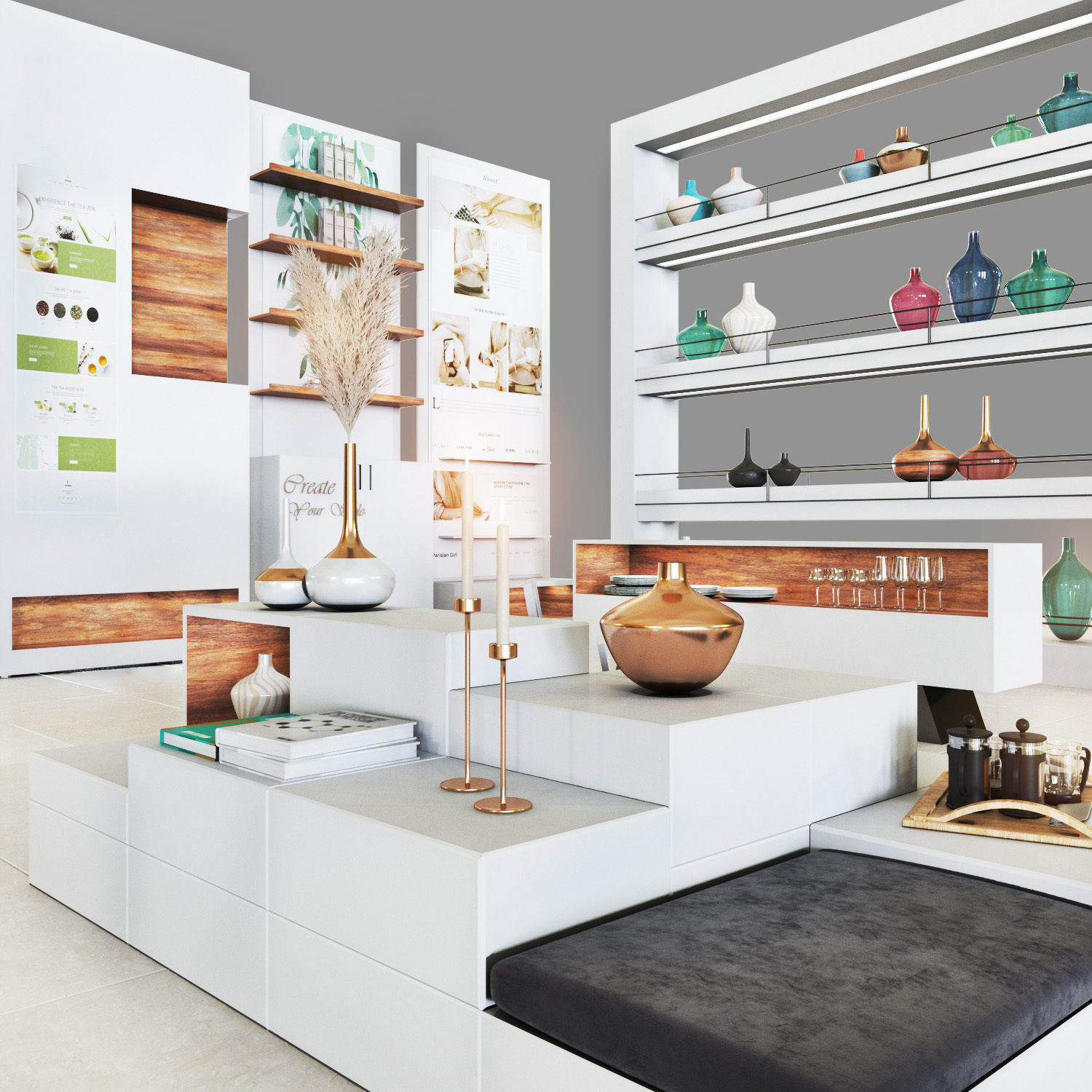 Mall -white set01 3D model_3