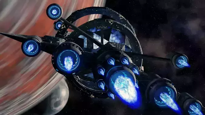 SpaceCruiserII spaceship in space