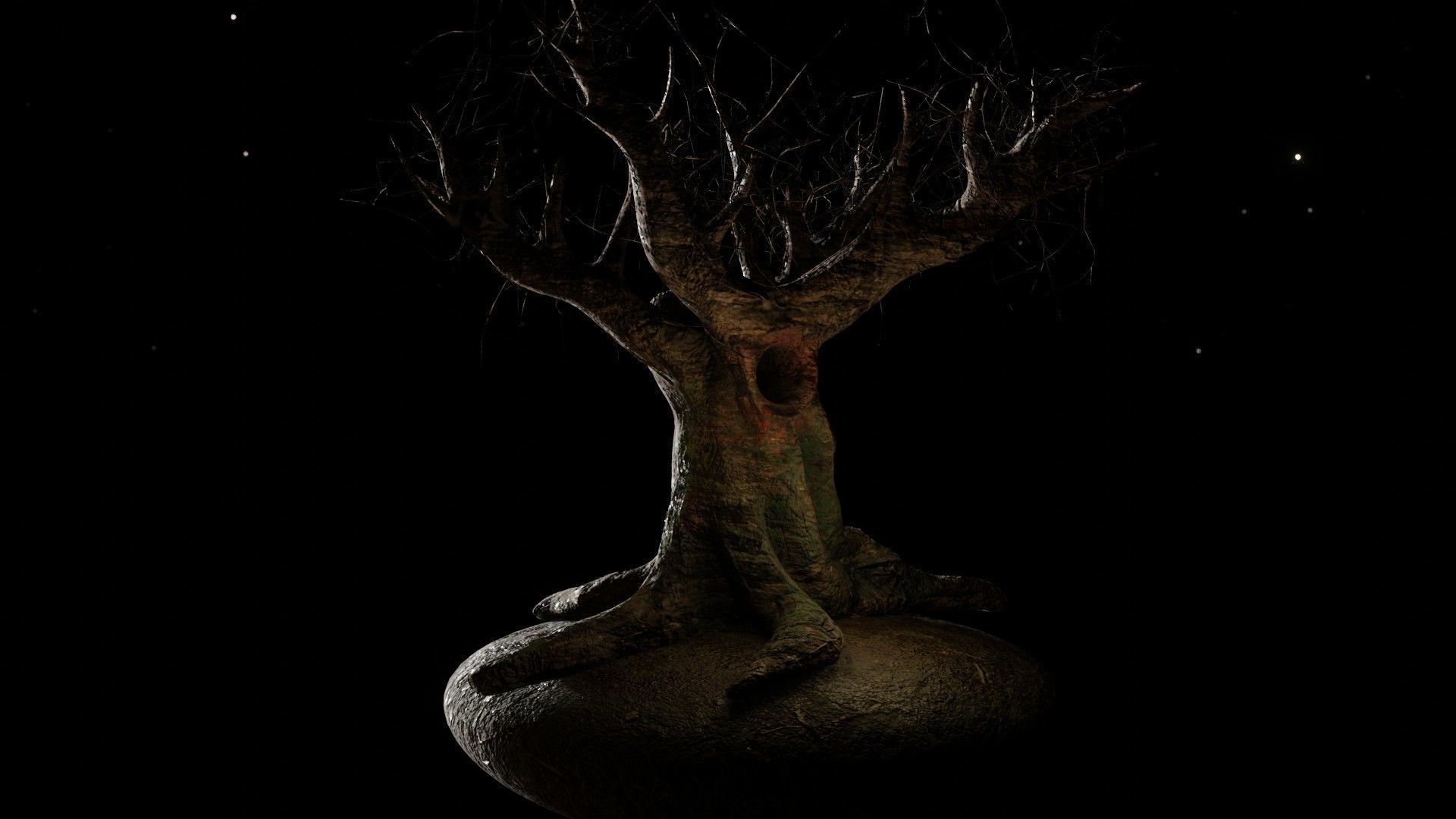 Dead Fantasy Tree with holes 3D model_1