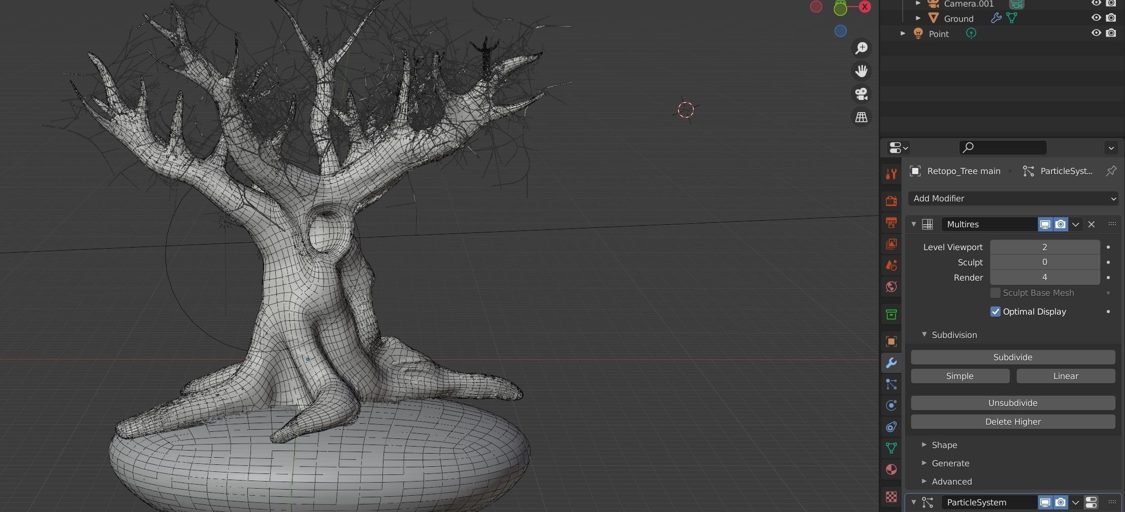 Dead Fantasy Tree with holes 3D model_4