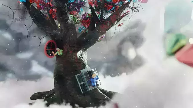 Dead Fantasy Tree with holes 