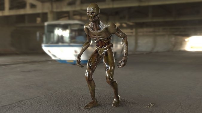 Gamerady fully rigger Zombie monster  3D model