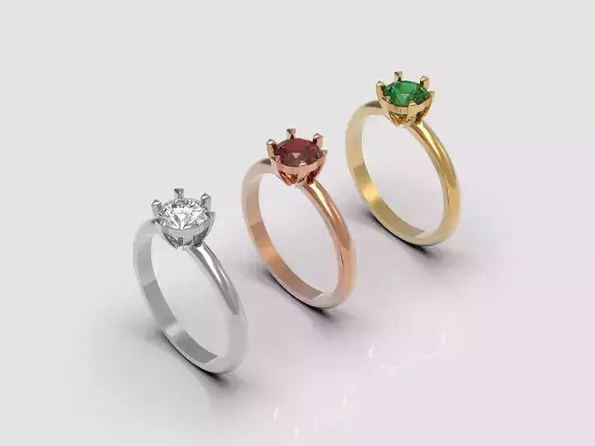  Solitaire ring 3D print model