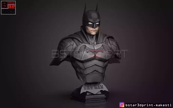 Batman Bust - Robert Pattinson - The Batman 2021 - DC comic 3D print model