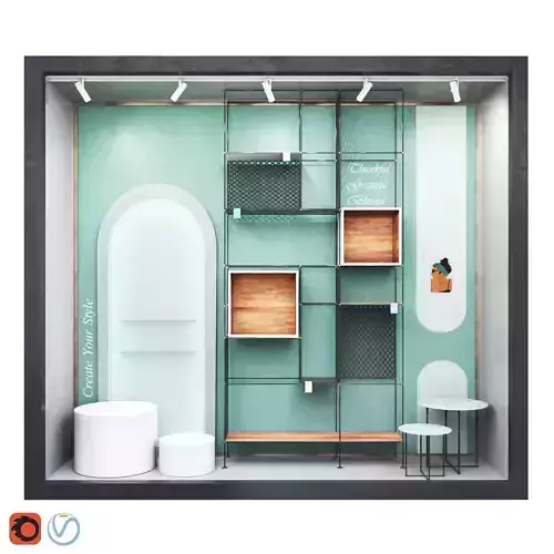 Shop Window-green 3D model