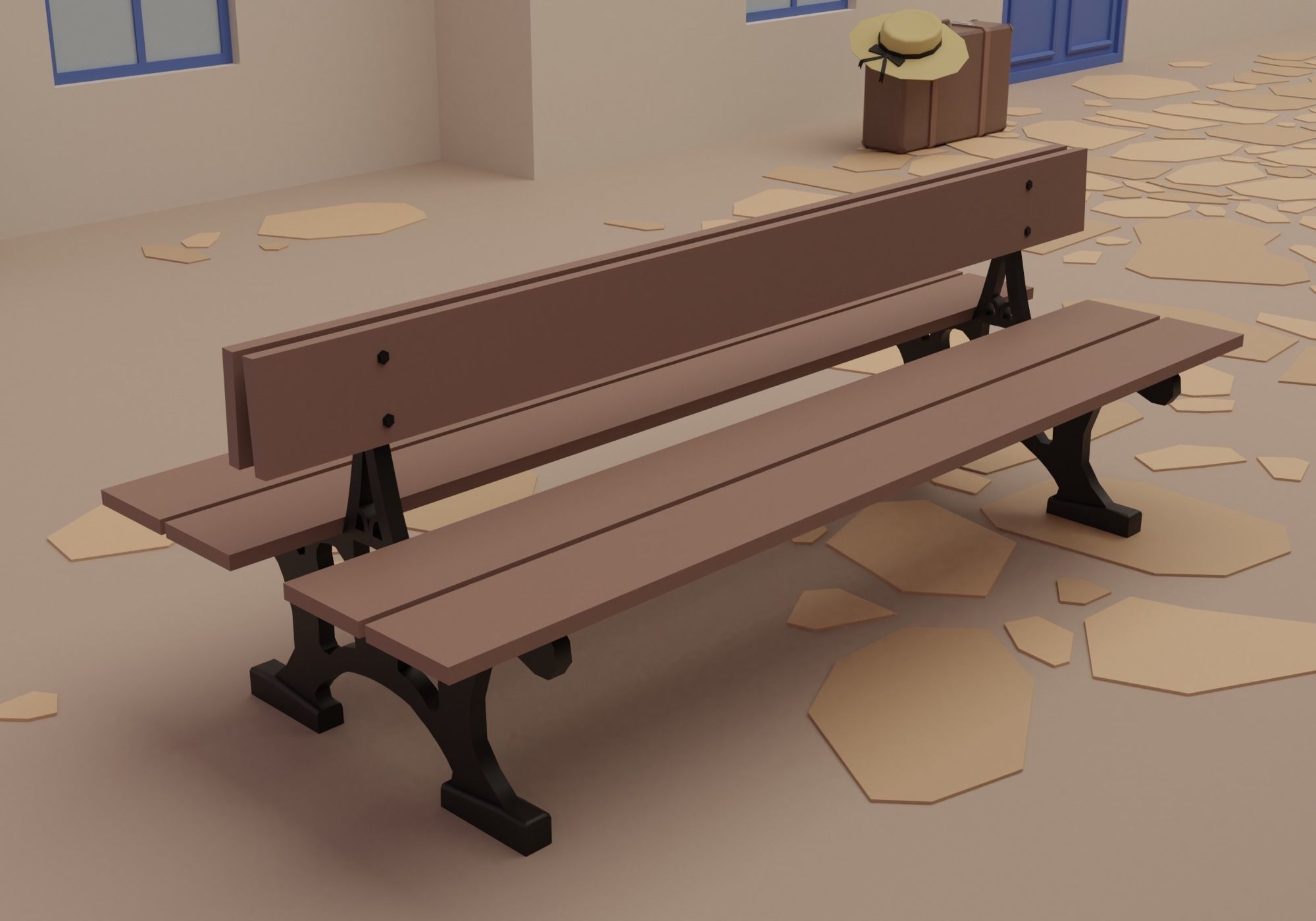 Train station Low-poly 3D model_9