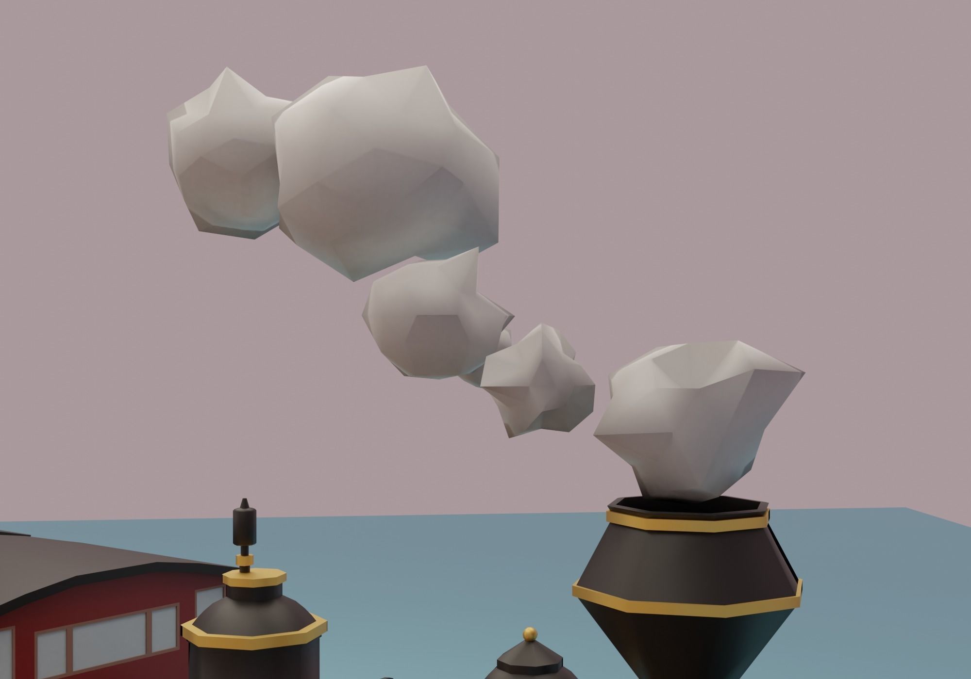 Train station Low-poly 3D model_13