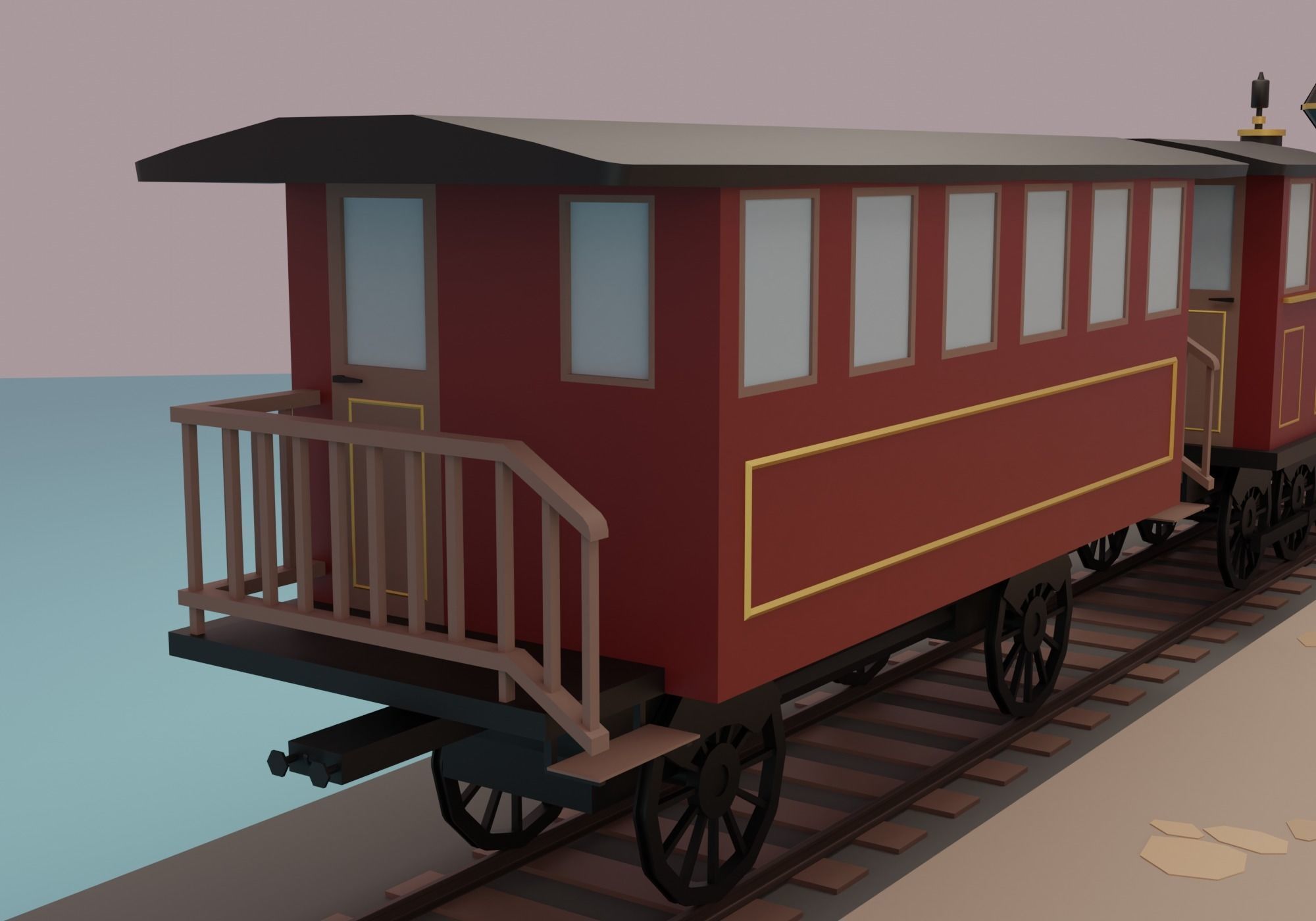 Train station Low-poly 3D model_15