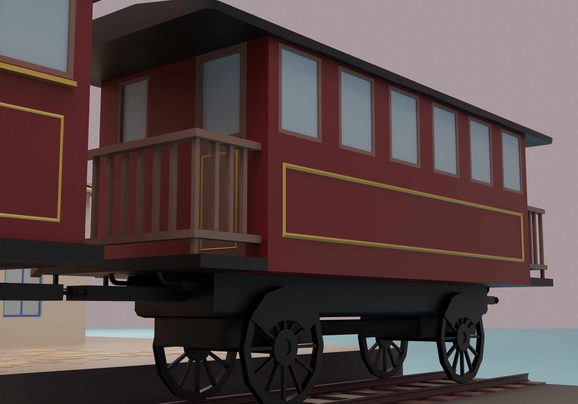 Train station Low-poly 3D model_16