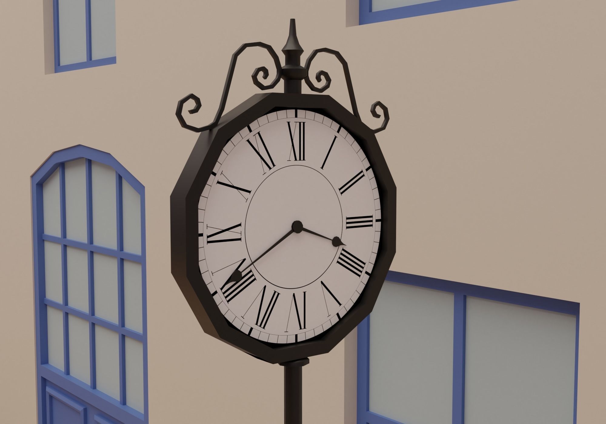 Train station Low-poly 3D model_6