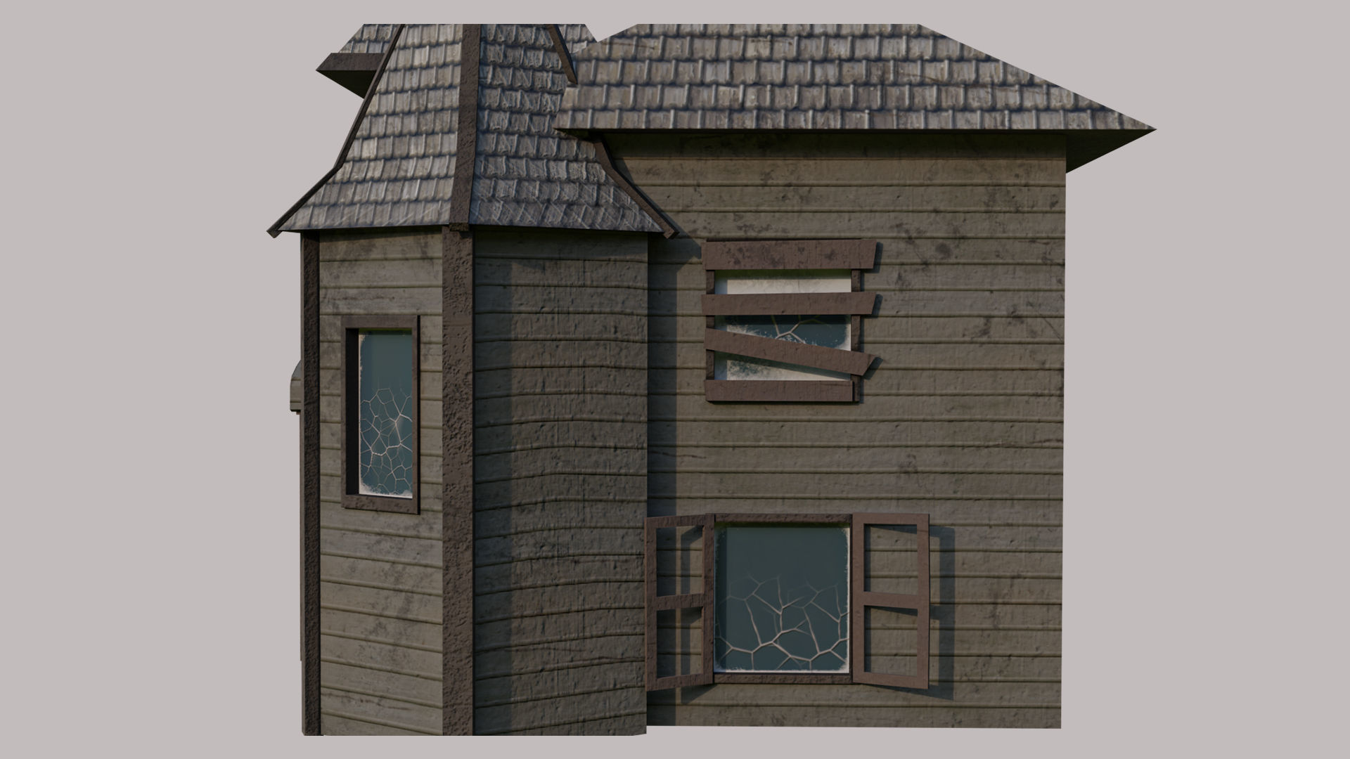 Abandoned House Low-poly 3D model_7