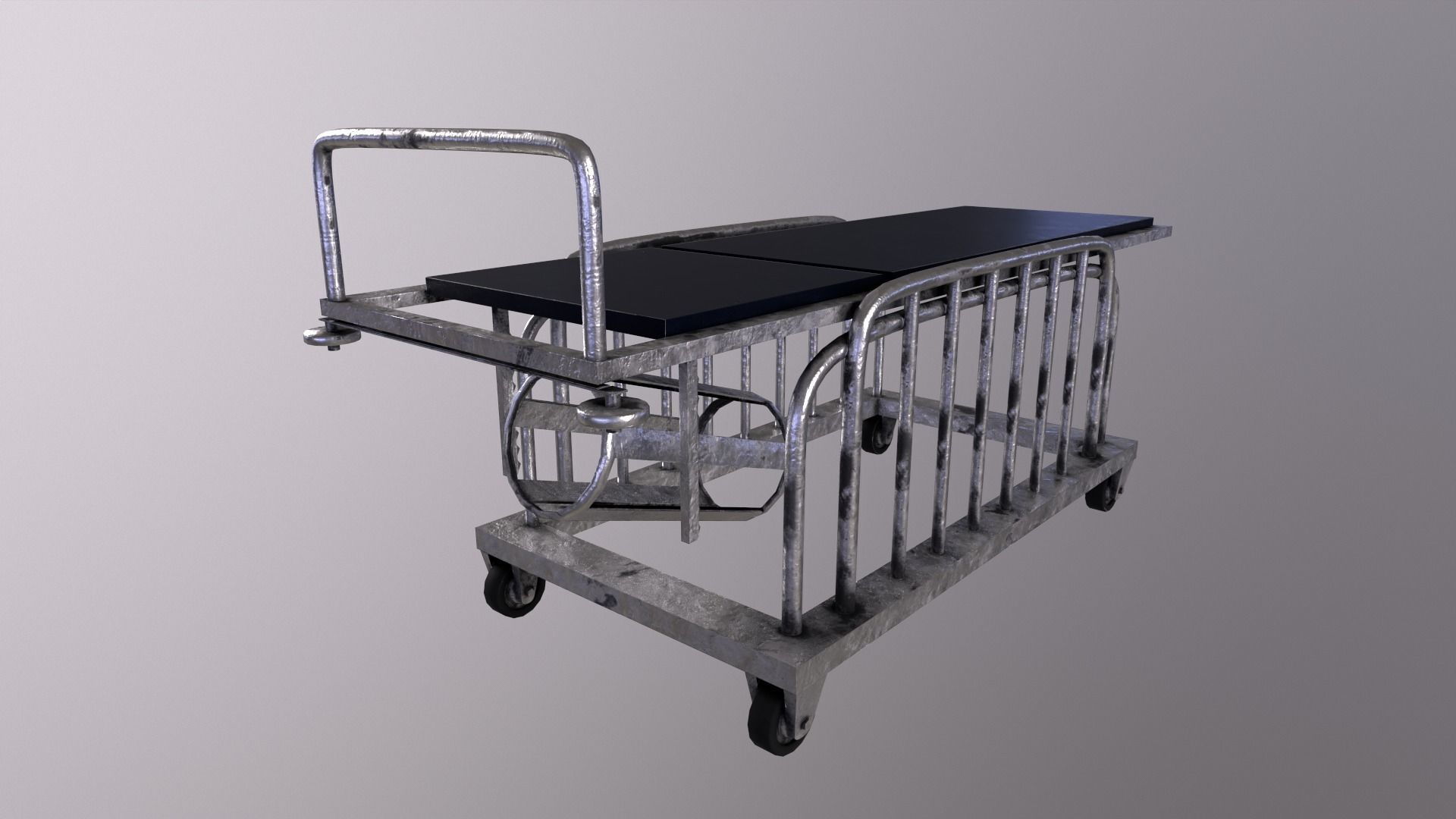 Stretcher -  Hospital Bed  -Game Ready - PBR 3D Model Low-poly 3D model_1