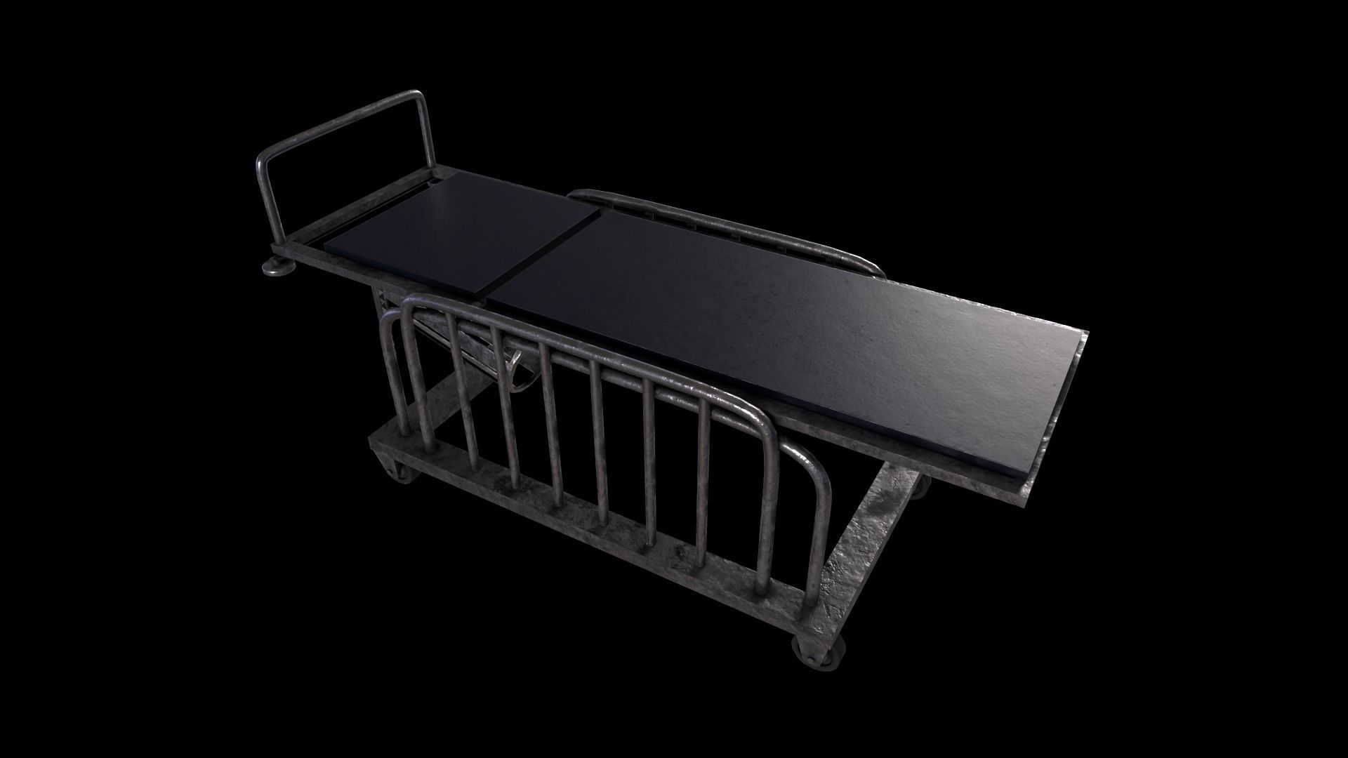 Stretcher -  Hospital Bed  -Game Ready - PBR 3D Model Low-poly 3D model_3