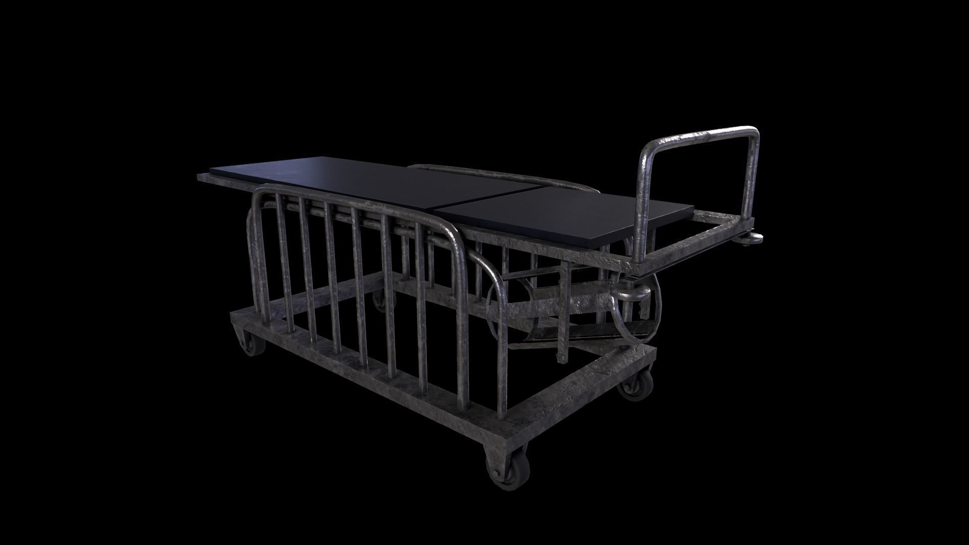 Stretcher -  Hospital Bed  -Game Ready - PBR 3D Model Low-poly 3D model_5