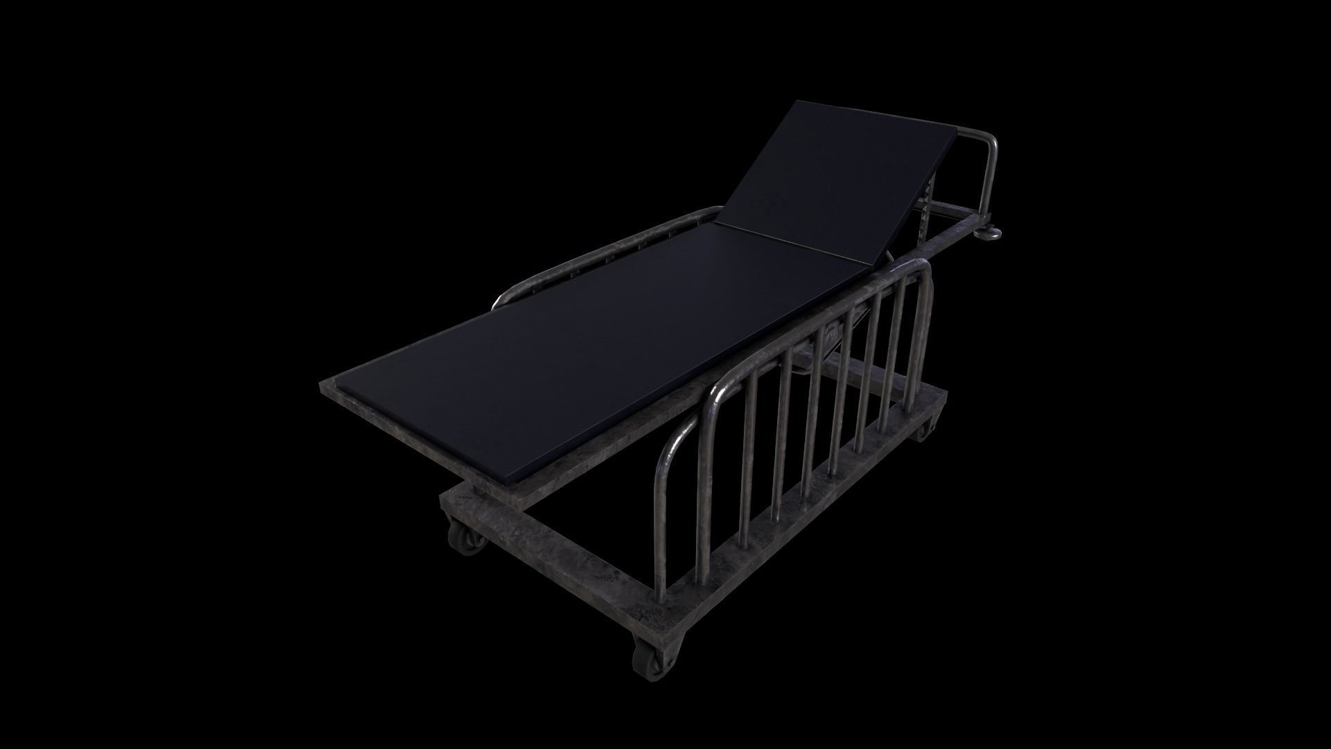 Stretcher -  Hospital Bed  -Game Ready - PBR 3D Model Low-poly 3D model_6