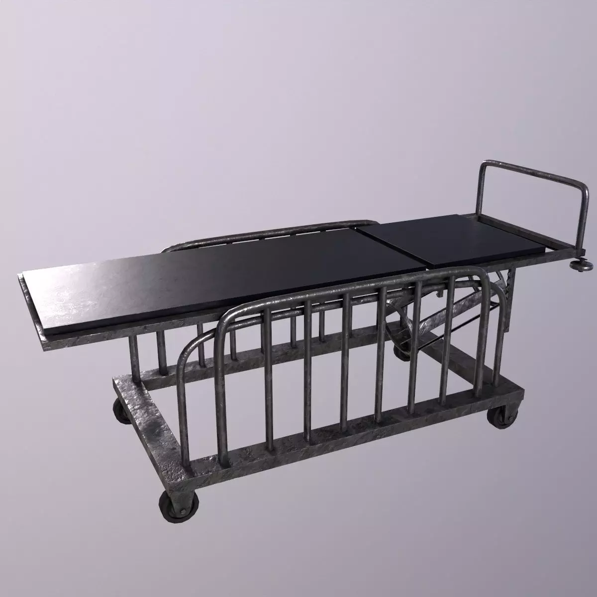 Stretcher -  Hospital Bed  -Game Ready - PBR 3D Model Low-poly 3D model_0
