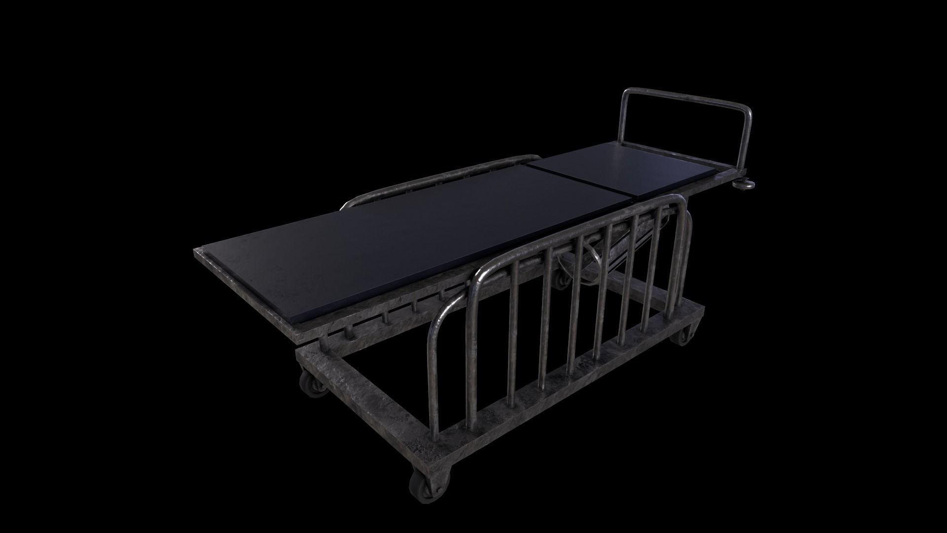 Stretcher -  Hospital Bed  -Game Ready - PBR 3D Model Low-poly 3D model_2