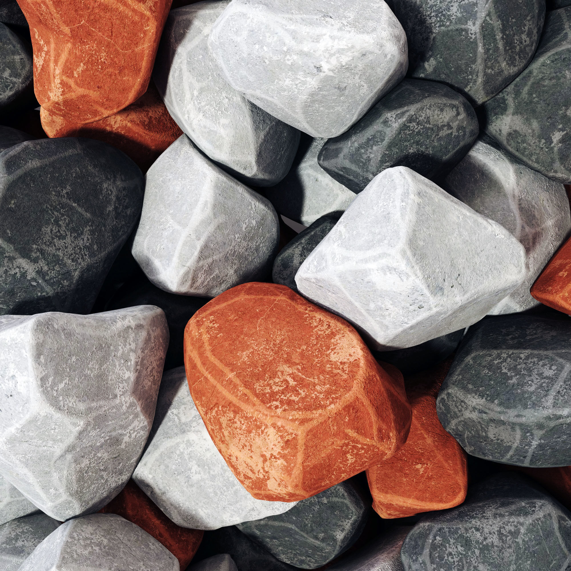 Gravel splinter smooth n1 3D model_4