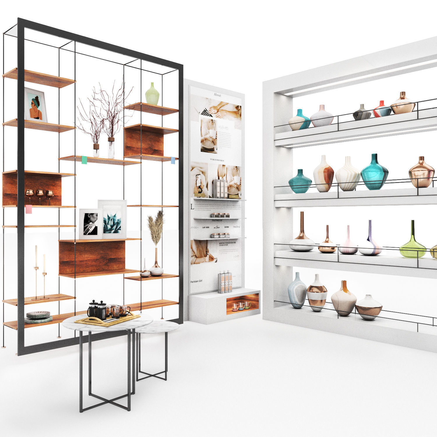 Mall -white set02 3D model_1