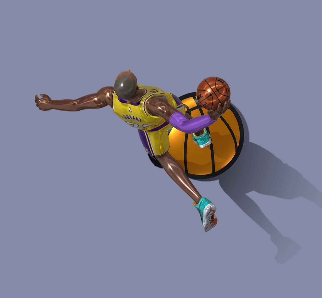 Kobe Bryant ready for full color 3d printing 3D print model_4