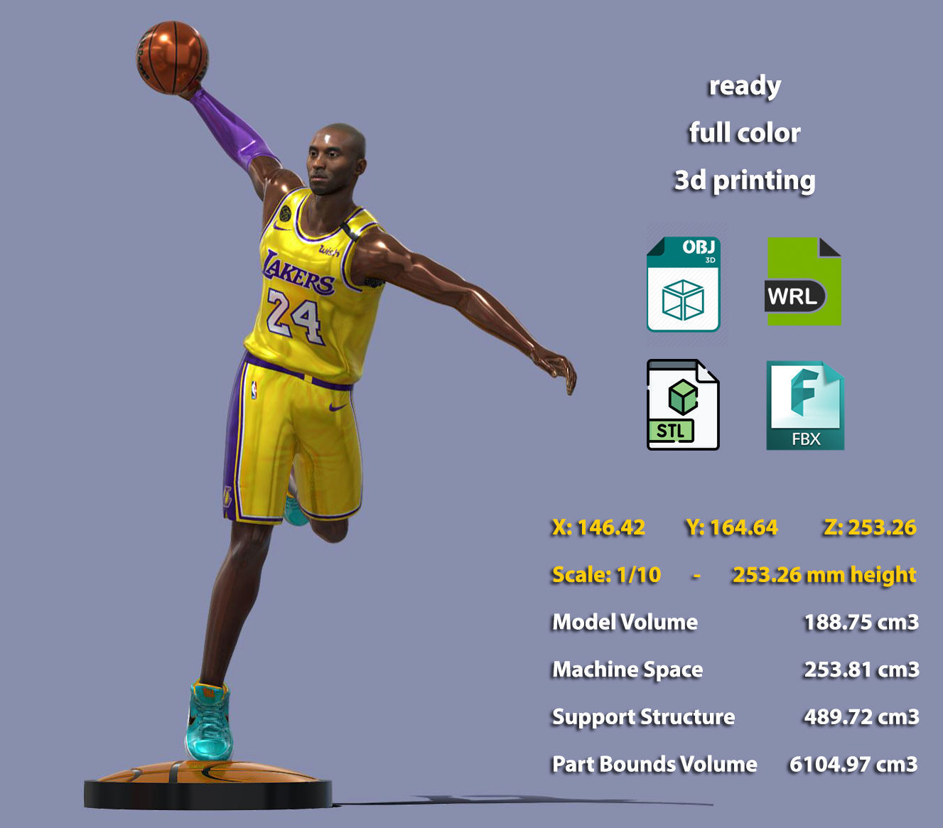 Kobe Bryant ready for full color 3d printing 3D print model_1