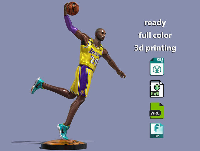 Kobe Bryant ready for full color 3d printing 3D print model