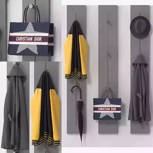 Pin Hang Coat Rack 3D model