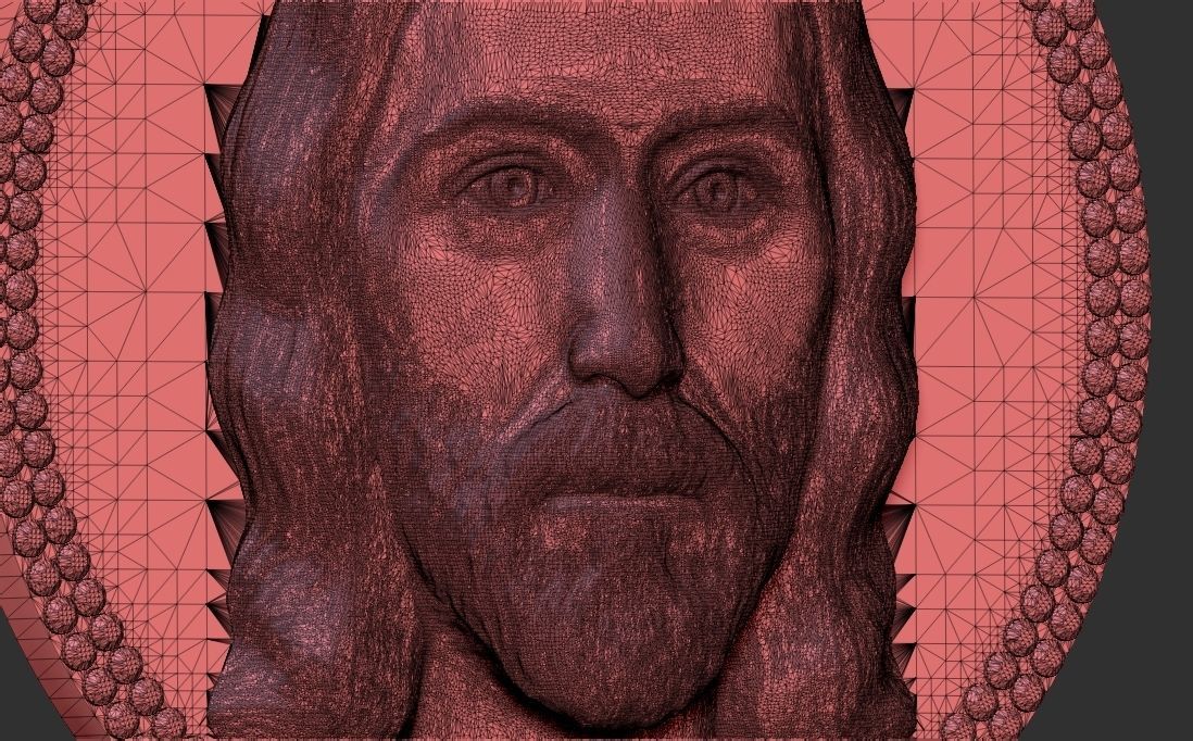 Jesus Christ medallion pendant 3D printing ready stl obj 3D print model_28