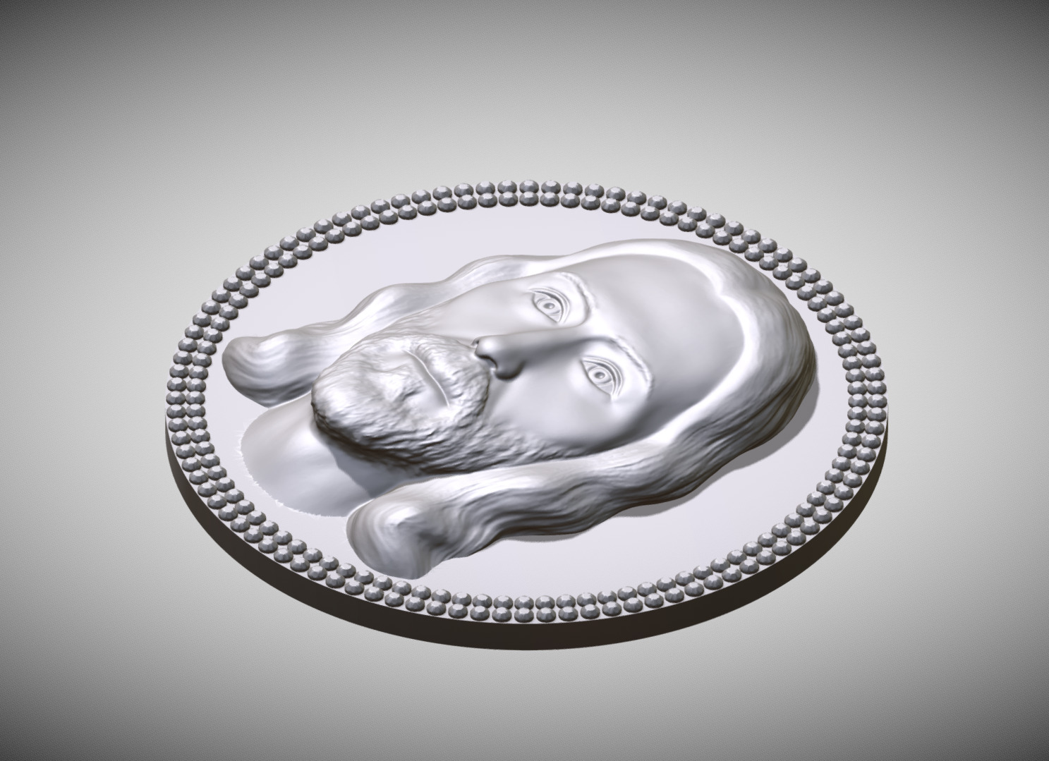 Jesus Christ medallion pendant 3D printing ready stl obj 3D print model_34