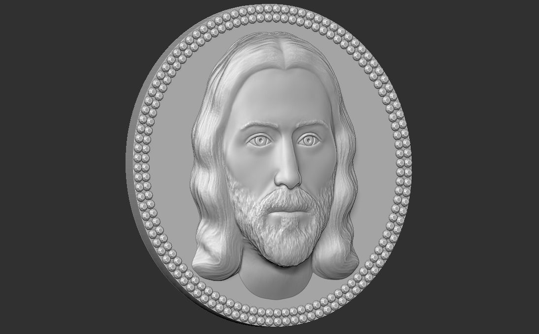 Jesus Christ medallion pendant 3D printing ready stl obj 3D print model_21