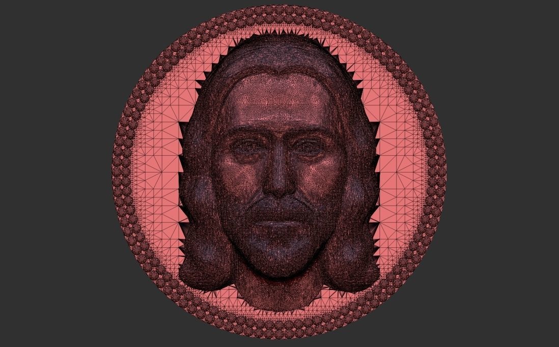 Jesus Christ medallion pendant 3D printing ready stl obj 3D print model_27